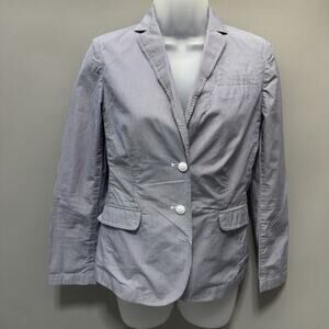 Banana Republic Striped Linen Blazer Women’s Blue 2 Button Size XS Career Formal